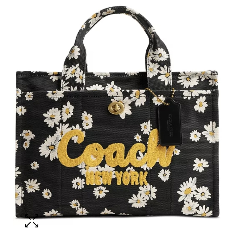Coach floral print canvas cargo medium tote